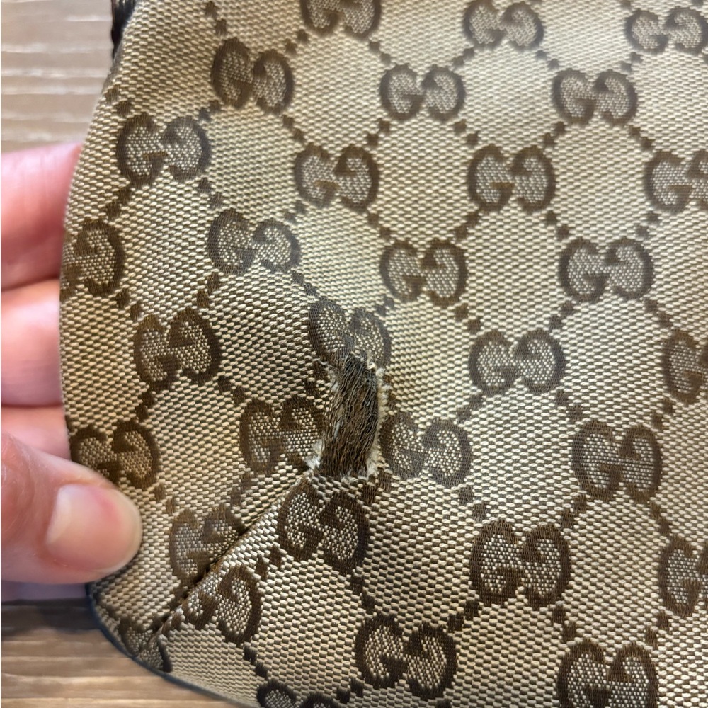 Gucci Beige and Brown GG Pattern Messenger Bag - Picture 12 of 13